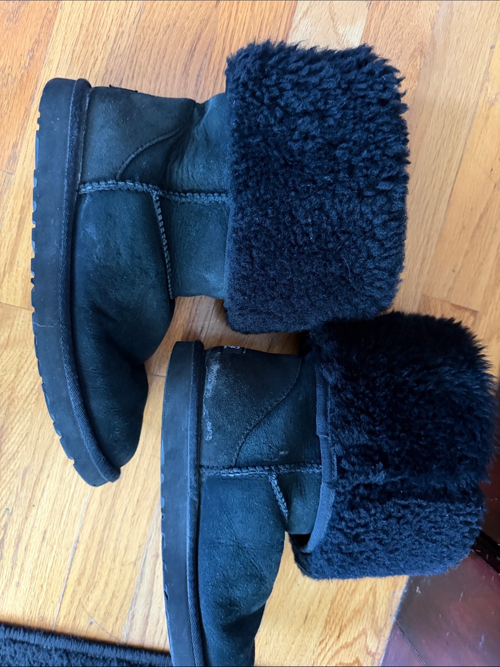 UGG Black Tall Shearling Boots - Picture 2 of 6